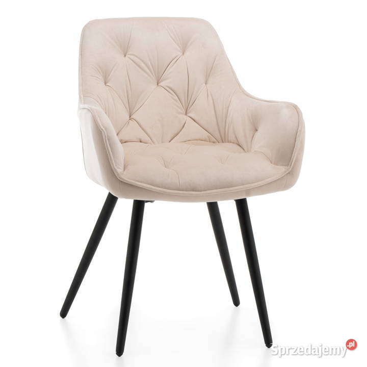 Beżowe Krzesło Tapicerowane Siena Wysyłka 24H Tarchały Małe