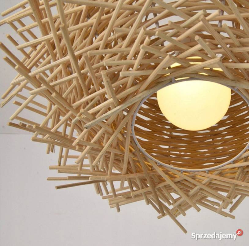 LAMPA WISZĄCA BOHO BAMBUSOWA GNIAZDO Drewniana Dom i Ogród Choroszcz