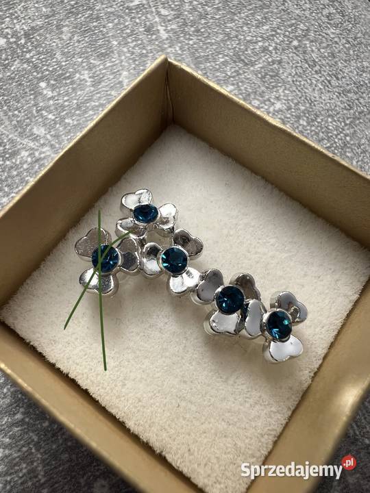 Kolczyki srebrne z zielonym diamentem