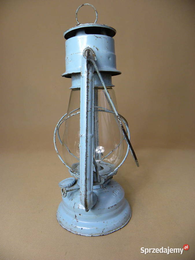 Polska duża lampa naftowa Jupiter 2 niebieska Legnica