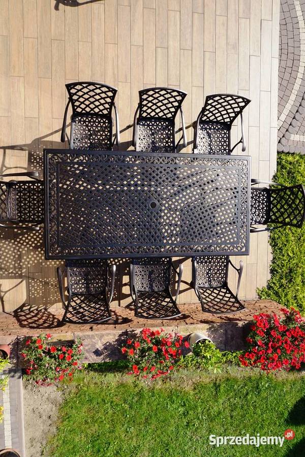 Meble ogrodowe aluminiowe komplet 8osób Breń