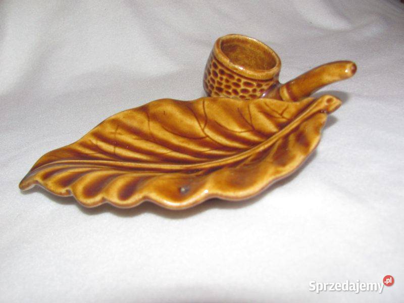 popielniczka z fajka z PRLu kamionka vintage Zamość