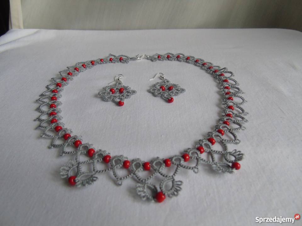 Biżuteria Frywolitkowa Naszyjniki Wiśniowa