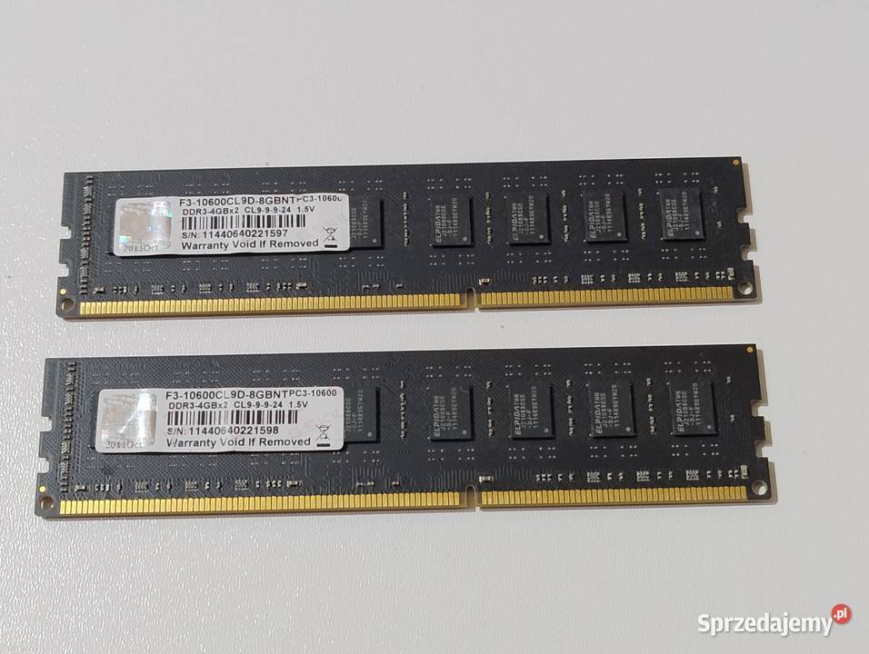 Pamięć Ram 8GB DDR3 2x4GB pc310700667MhZ GSkill G.Skill