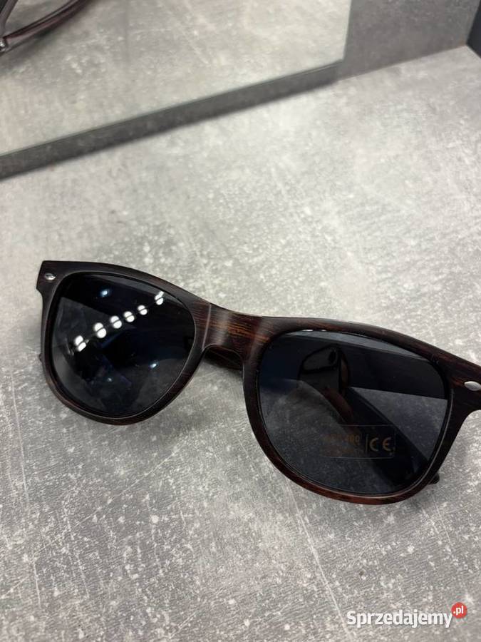 Okulary Wayfarer brązowe z czarnymi szkłami Jasło