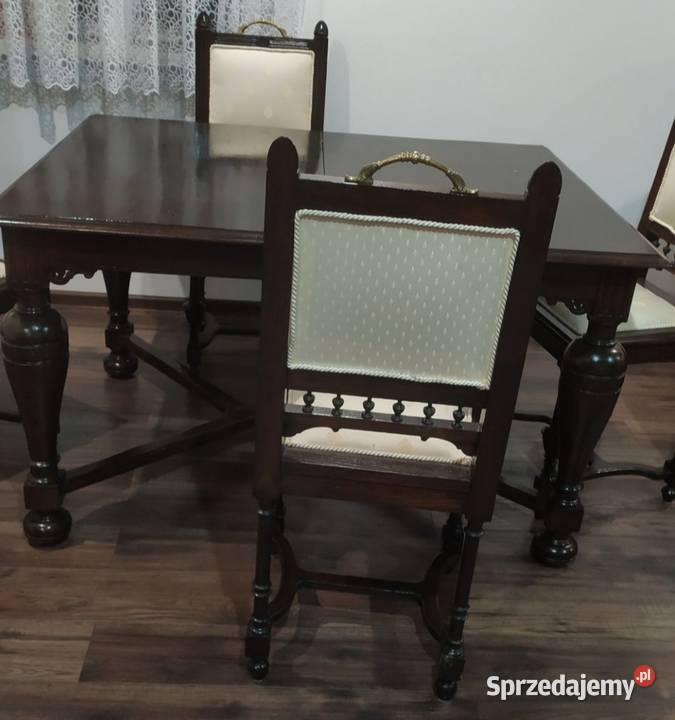 Stół dębowy z krzesłami Rusiły