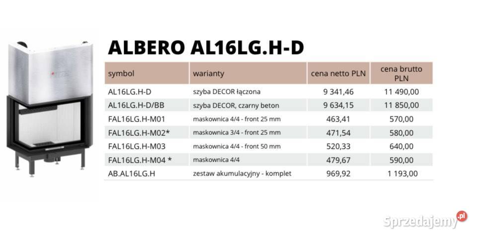 HITZE Wkład kominkowy ALBERO AL16LGHD wielkopolskie Poznań