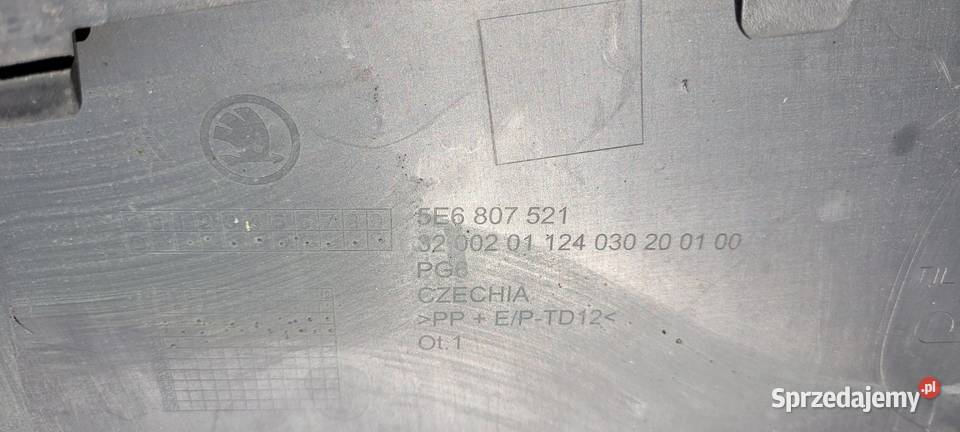 SKODA OCTAVIA IV SPOILER ZDERZAKA TYŁ DOKŁADKA śląskie Ruda Śląska