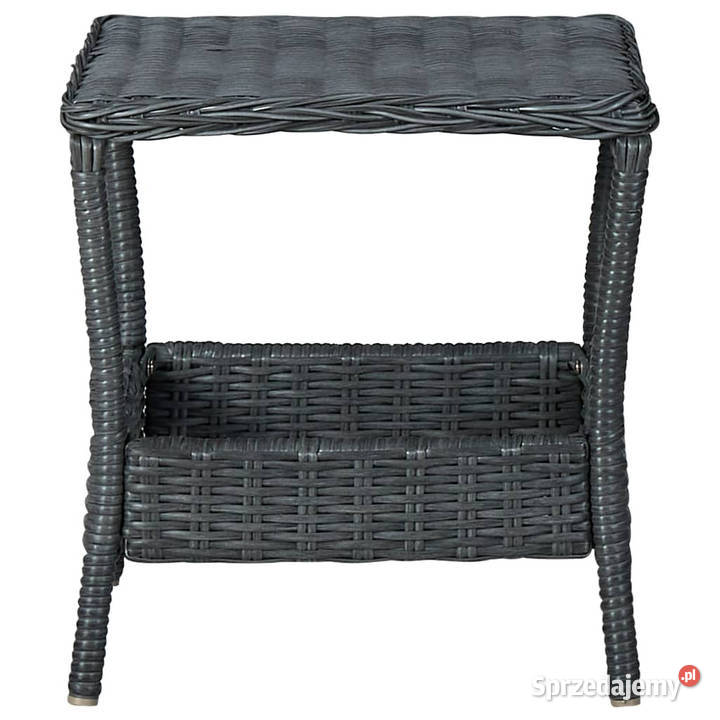 Stolik ogrodowy ciemnoszary 45x45x465 polirattan