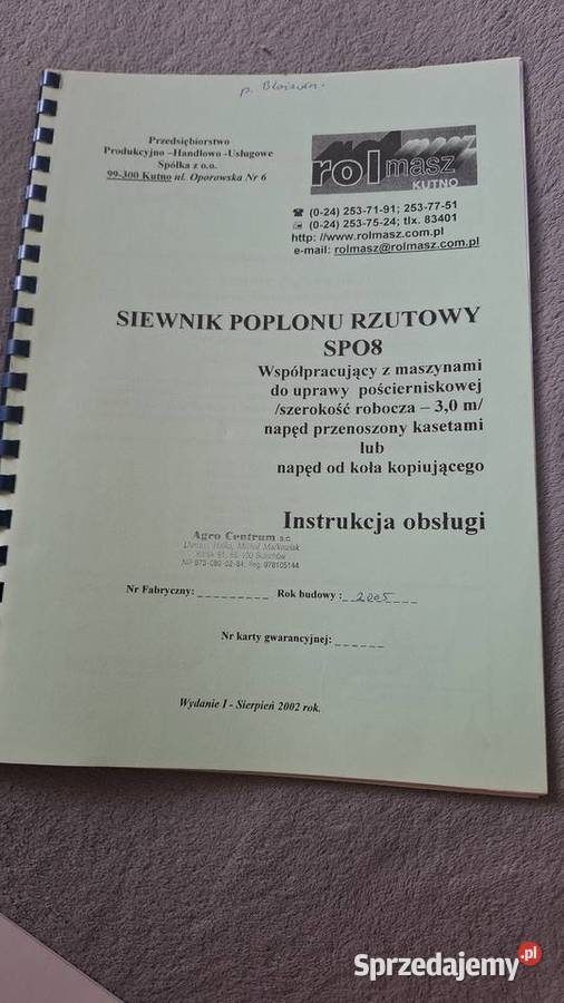 Siewnik poplonu Unia Alfa Kraj 3m do grubera Orneta