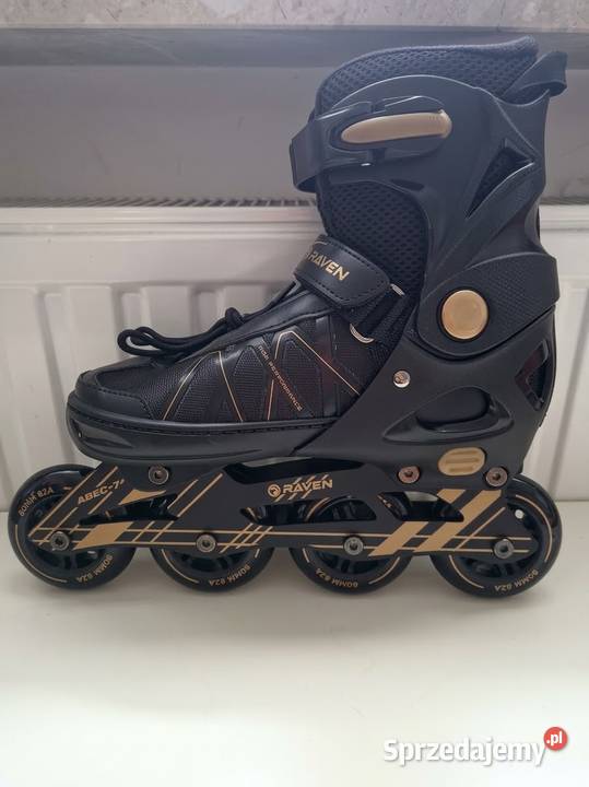 Rolki Raven 4x80 mm ABEC7 czarnezłote Rolki, wrotki i hulajnogi