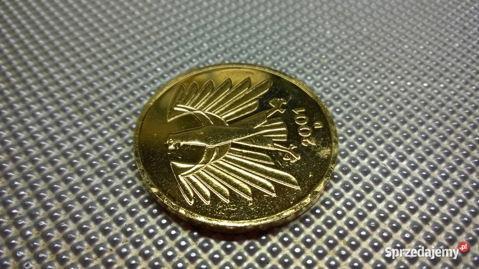 MONETA Niemcy 5 marek 2001 D złocona Warszawa