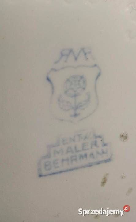 Stara porcelana duży wazon ręcznie mal ABerhmann Gniezno