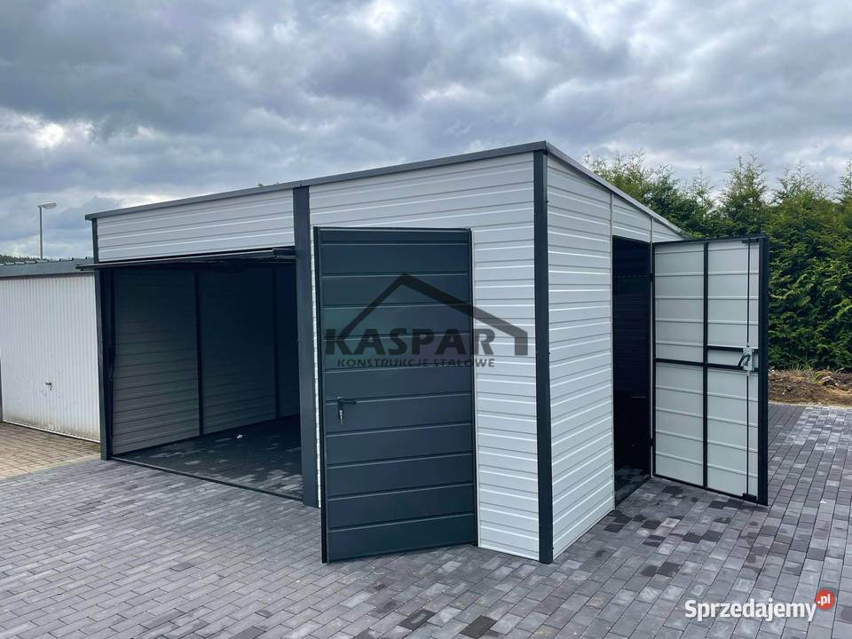 Garaz blaszany 5x6 2x Brama uchylna 2x drzwi 323zł/m2 wielkopolskie Piła sprzedam