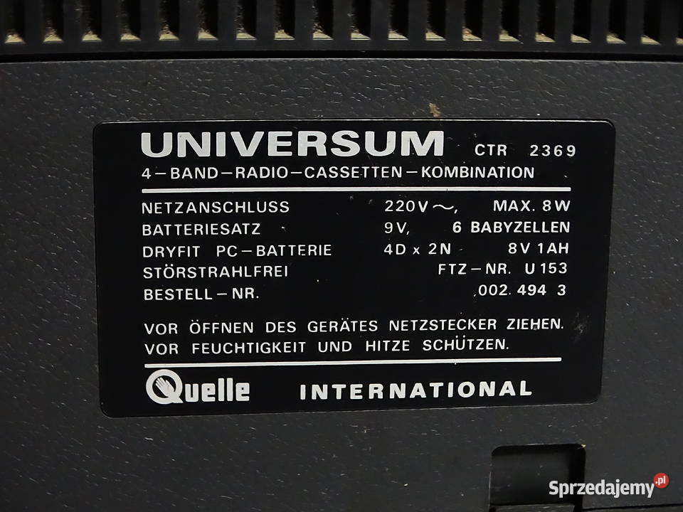 Universum CTR 2369 radio magnetofon vintage Biłgoraj sprzedam