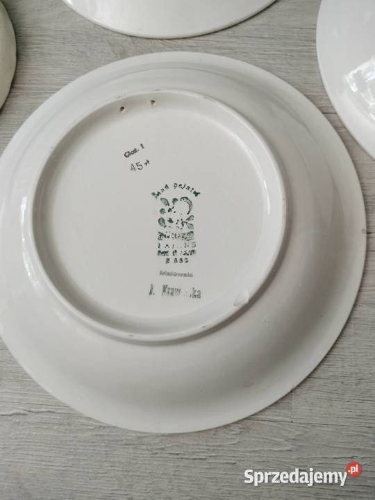 Talerze malowane ceramika Włocławek prl Choszczno