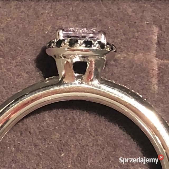 Pierścionek Z kryształem górskim i diamentami Pierścionki Łódź sprzedam