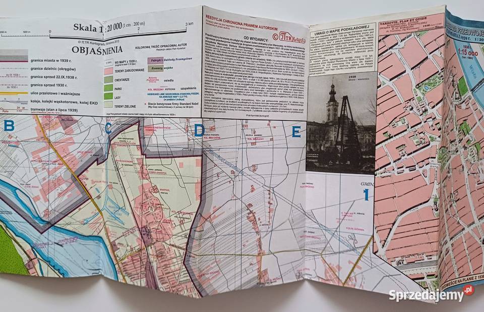 PLAN WARSZAWY PRZED II WOJNĄ ŚWIATOWĄ x 2 mazowieckie Warszawa