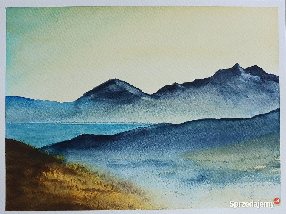 Akwarela Akwarelka Obraz Górskie Szczyty 18 x 24 Malarstwo mazowieckie Warszawa