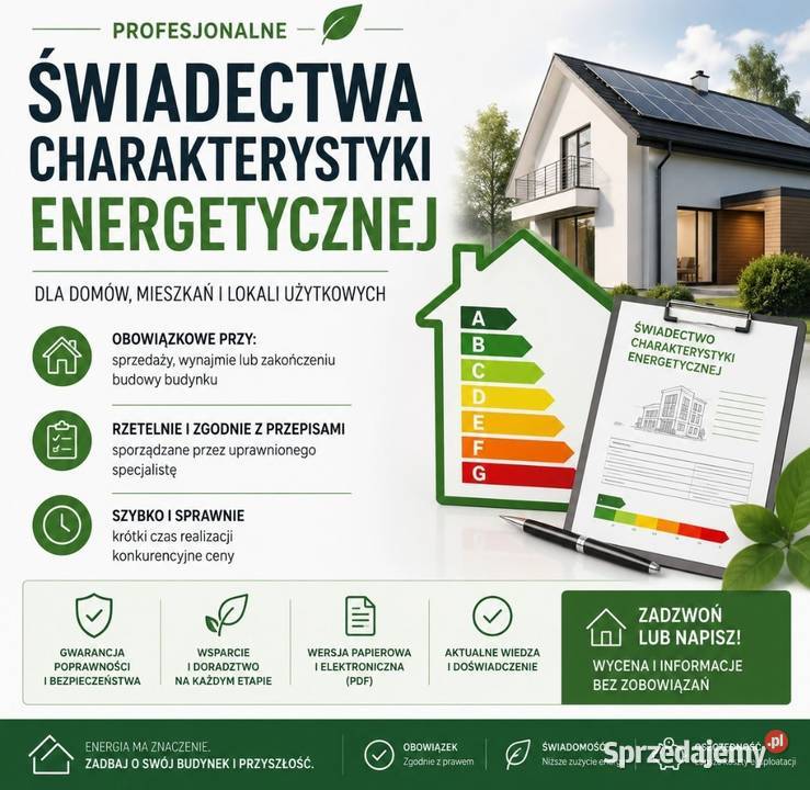 Świadectwo charakterystki energetycznej budynku mazowieckie Warszawa