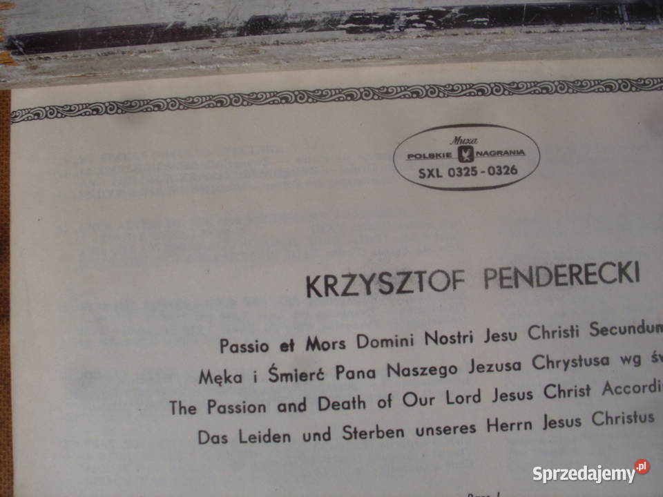 Kloasyka LP PENDERECKIPASSIO ET MORS2 CD klasyczna Wołów