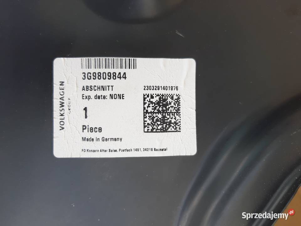 VW PASSAT B8 BŁOTNIK PRAWY TYŁ POSZYCIE