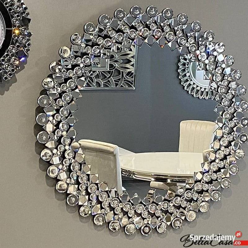 Lustro glamour dekoracyjne okrągłe wiszące mazowieckie sprzedam