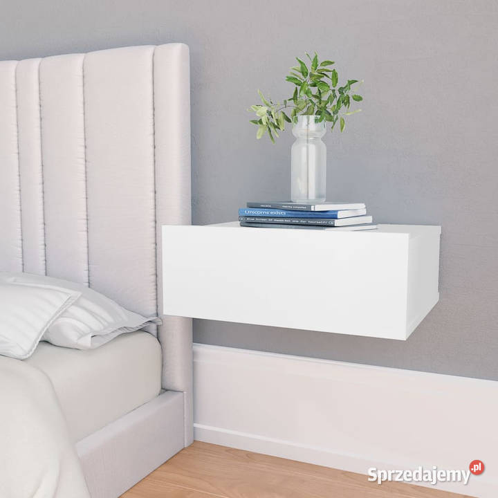 Wisząca szafka nocna biała 40x30x15 materiał Warszawa