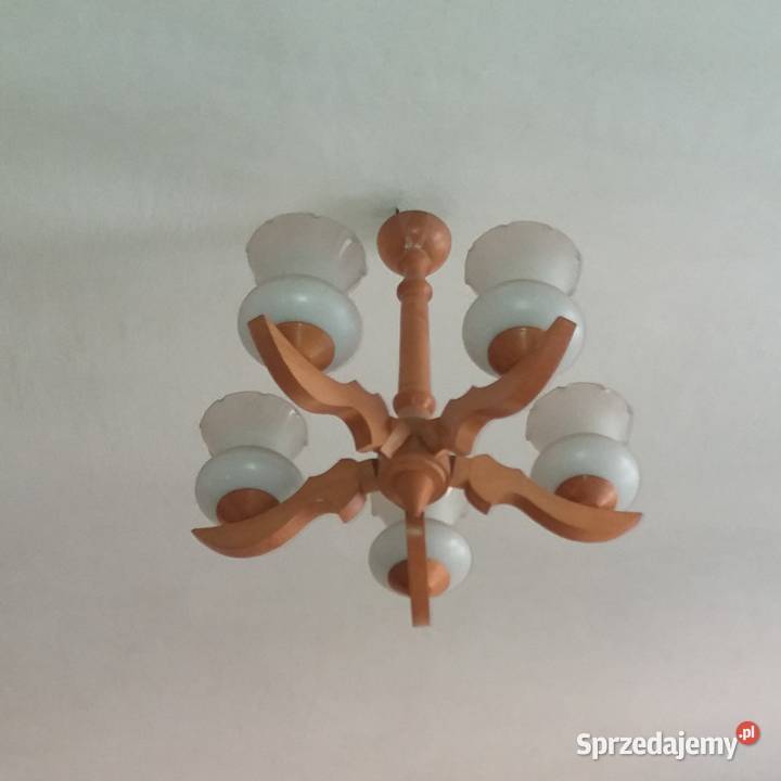 Żyrandol drewniany 5ramienny Warszawa sprzedam