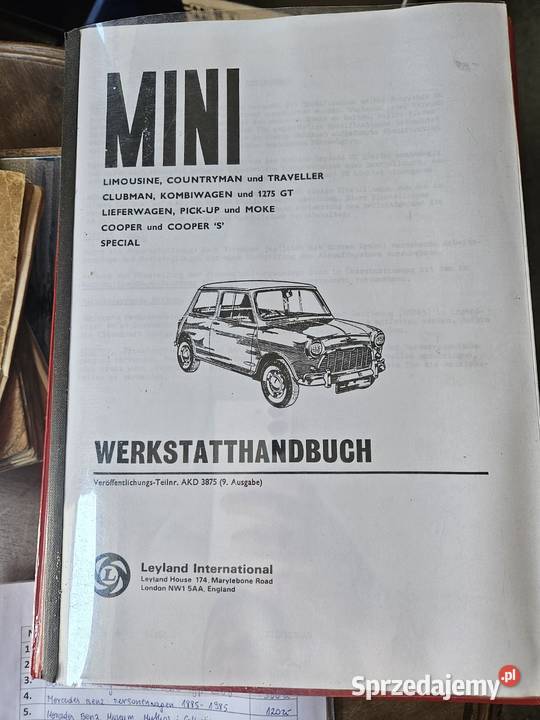 Książka warsztatowa mini cooper 200 Antyki wielkopolskie Poznań