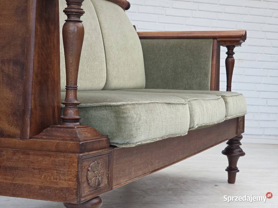 Duńska sofa lata 30 XX w welur drewno jesionowe Sofy i kanapy wielkopolskie Poznań
