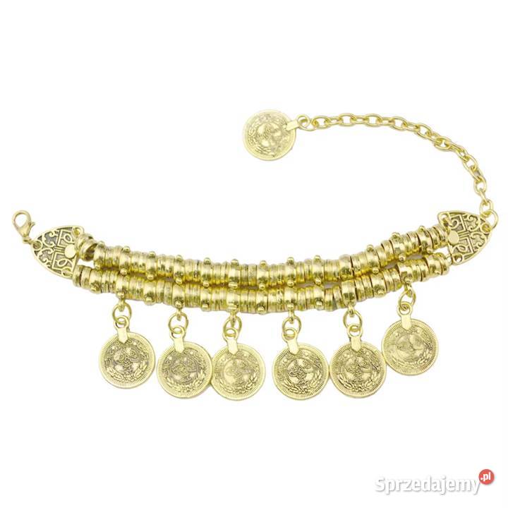 Duża bransoletka boho kolor złoty monetki Bransoletki Szczecin
