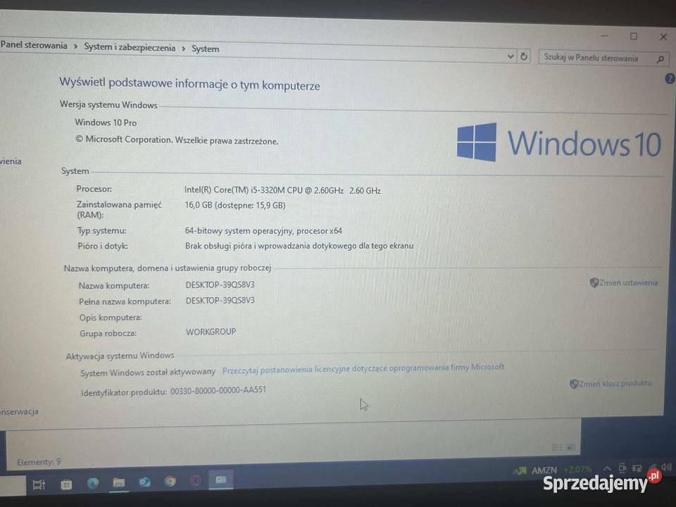 Laptop TOSHIBA intel i5 Dysk SSD 256GB WIN10Pro Rzeszów