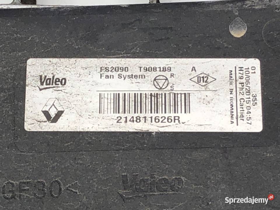 WENTYLATOR CHŁODNICY DACIA DUSTER 16 105 podkarpackie