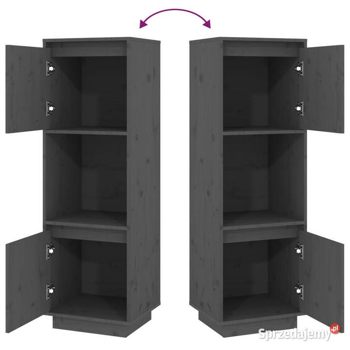 Szafka szara 38x35x117 lite drewno sosnowe sprzedam