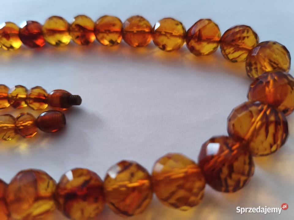 Naszyjnik Bursztyn Fasetowane Vintage Białystok