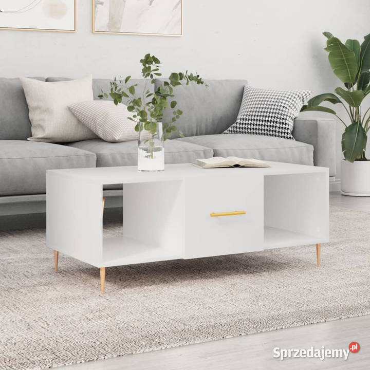 Stolik kawowy biały 102x50x40 materiał Warszawa