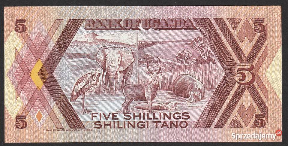 Uganda 5 shilling 1987 stan bankowy UNC Łódź