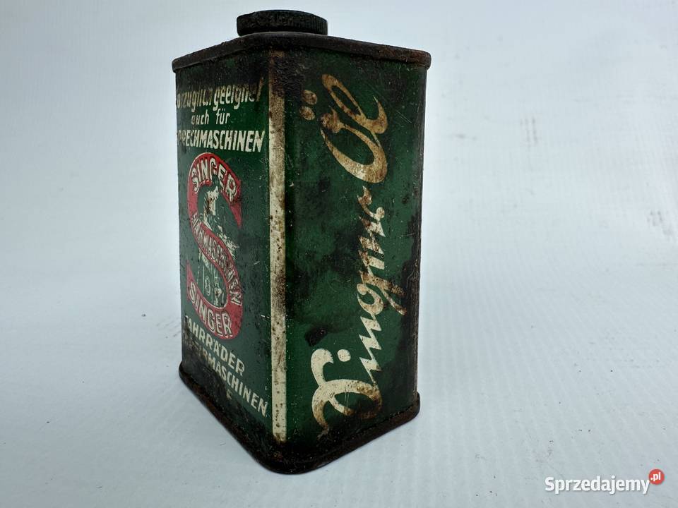STARY PRZEDWOJENNY POJEMNIK NA OLEJ SINGER Bielawa