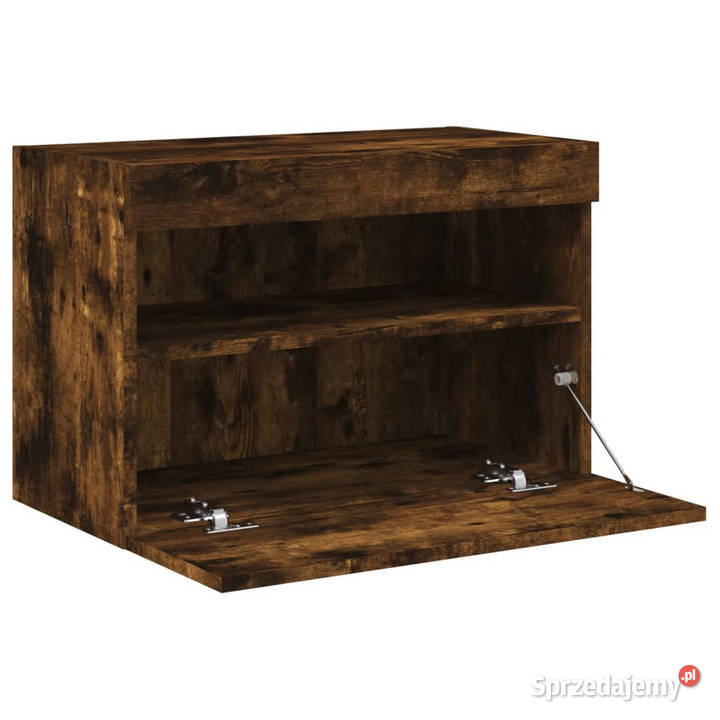 Ścienna szafka TV z LED przydymiony dąb 60x30x40 Warszawa