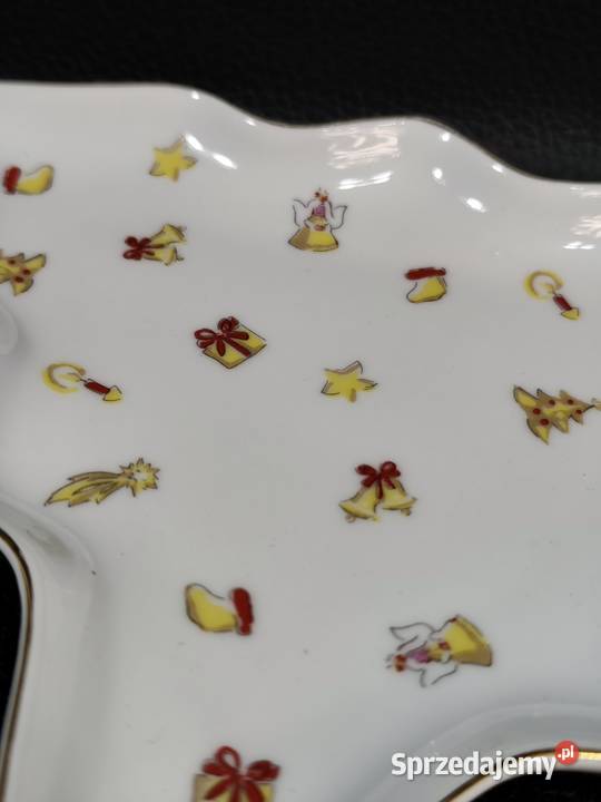 Porcelanowy Talerzyk Świąteczny Choinka TCM Patery Poddębice