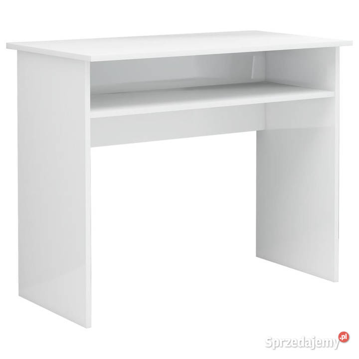Biurko białe z połyskiem 90x50x74 materiał Warszawa