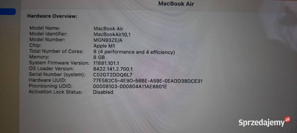 MacBook Air M18GB256GB SSDMac OS Silver
