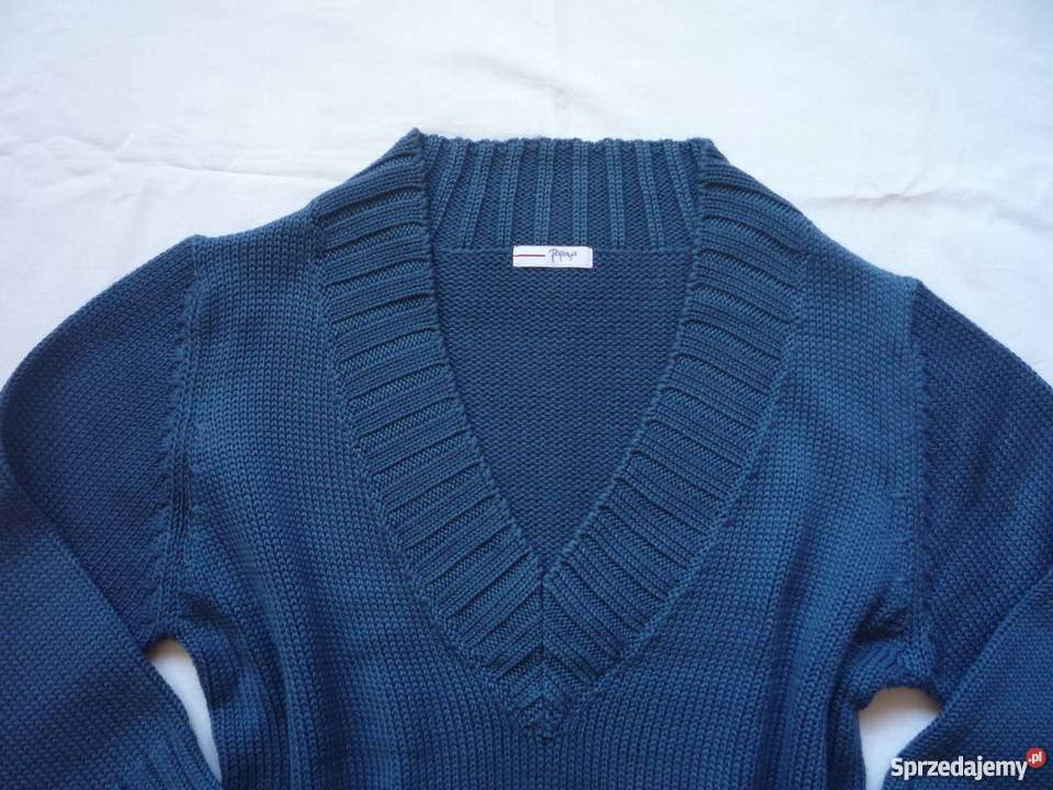 Nowy Papaya Sweter 38M 40L niebieski 34 rękaw Szczecin
