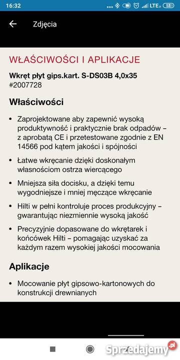Wkręty hilti 4x35mm do plyt 1000x okazja Pozostałe Bolesławiec