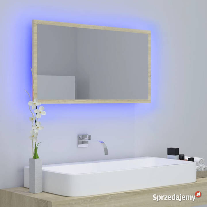Lustro łazienkowe LED kolor dąb sonoma 80x85x37 mazowieckie Warszawa sprzedam