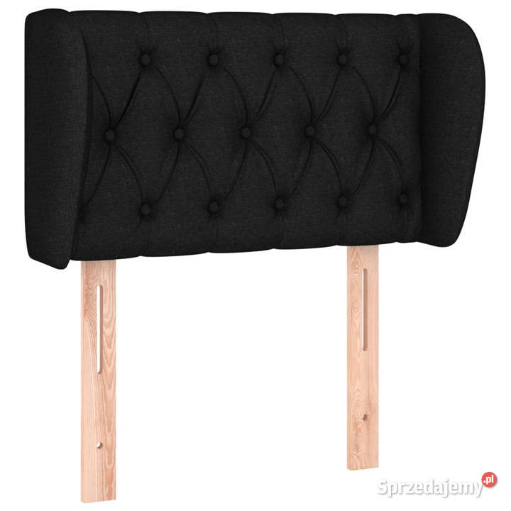 Zagłówek uszak czarny 83x23x7888 tkanina