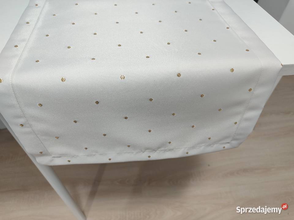 Bieżnik serweta biało złota biały Lipnica