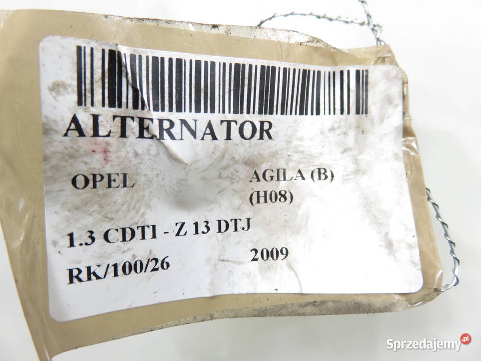 ALTERNATOR OPEL AGILA B H08 13 CDTI Z 13 DTJ osobowe