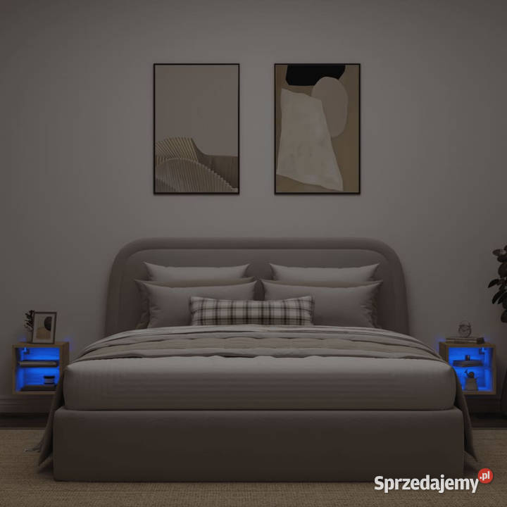 Ścienne szafki TV z LED 2 dąb sonoma 30x285x30 RTV